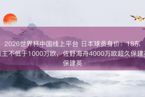 2026世界杯中国线上平台 日本球员身价：18东谈主不低于1000万欧，佐野海舟4000万欧超久保建英