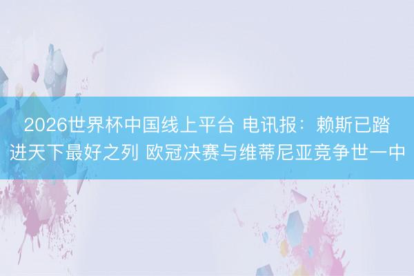 2026世界杯中国线上平台 电讯报：赖斯已踏进天下最好之列 欧冠决赛与维蒂尼亚竞争世一中