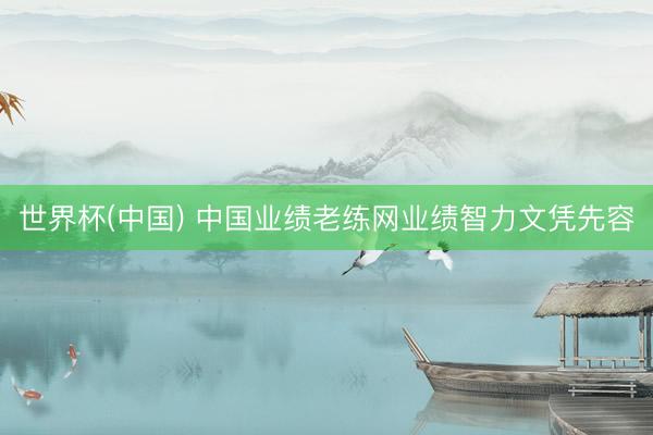 世界杯(中国) 中国业绩老练网业绩智力文凭先容