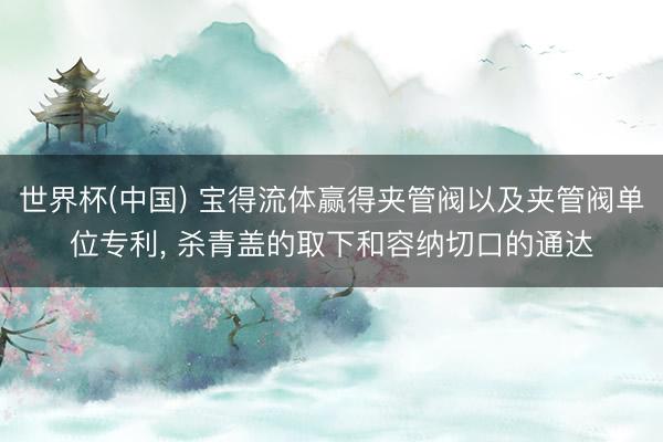 世界杯(中国) 宝得流体赢得夹管阀以及夹管阀单位专利， 杀青盖的取下和容纳切口的通达