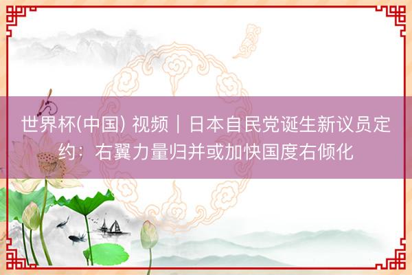 世界杯(中国) 视频｜日本自民党诞生新议员定约：右翼力量归并或加快国度右倾化