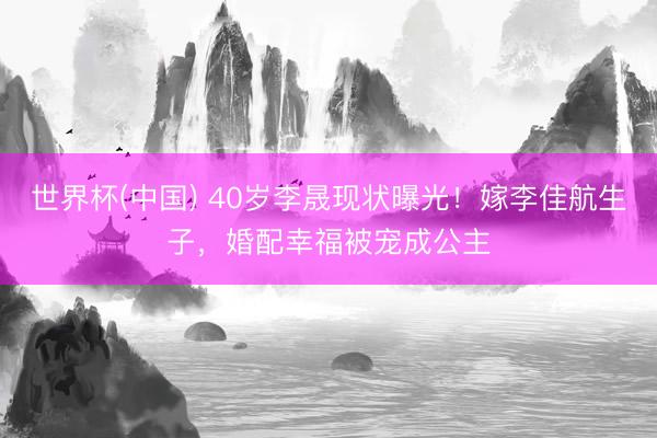 世界杯(中国) 40岁李晟现状曝光！嫁李佳航生子，婚配幸福被宠成公主