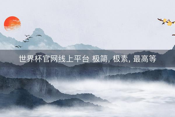 世界杯官网线上平台 极简， 极素， 最高等