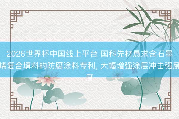 2026世界杯中国线上平台 国科先材恳求含石墨烯复合填料的防腐涂料专利, 大幅增强涂层冲击强度